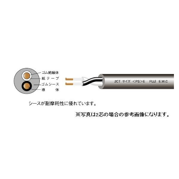 ☆新品☆富士電線　２ＣＴ ３.５ＳＱx３Ｃ　１ｍより切断ＯＫ　ゴムキャブタイヤケーブル ☆領収書可能