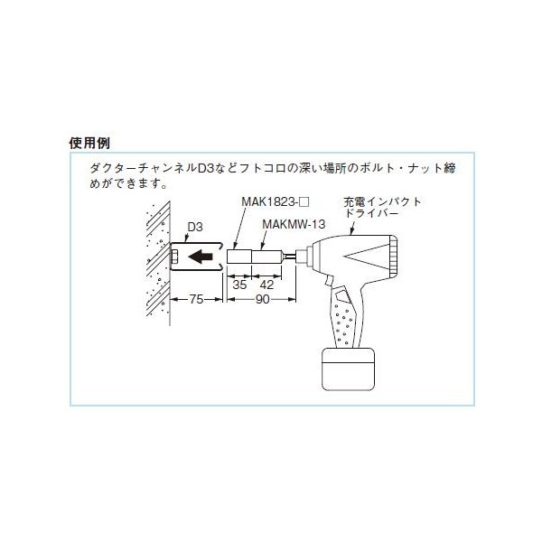 ☆新品☆　ネグロス　充電インパクトドライバー用ソケットアダプター　ＭＡＫＭＷ－１３